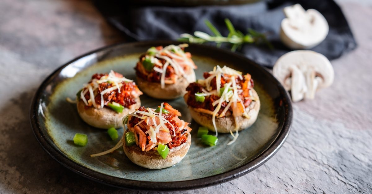 Recette bio : champignons farcis aux tomates séchées