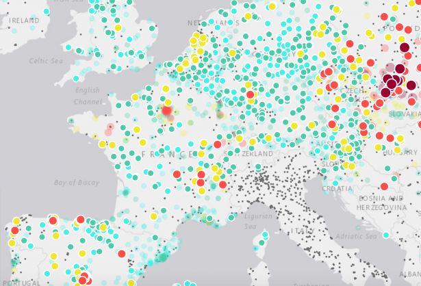 Une nouvelle carte permet de connaître la qualité de l'air en Europe
