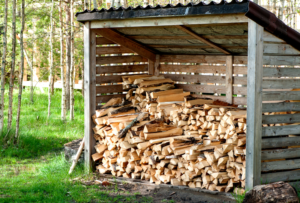 Abri-bûches pour bois de chauffage stockage extérieur du bois en